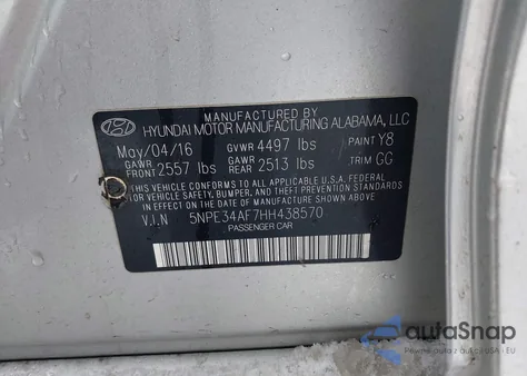 2017 Hyundai Sonata Sport from USA, damaged, VIN 5NPE34AF7HH438570